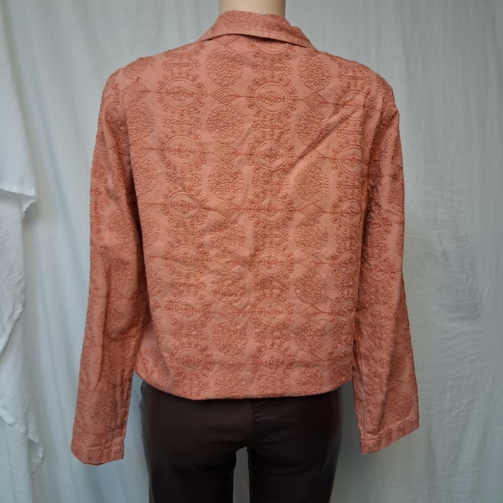 KEREN hart  Vintage Coral Textured Blouse Size M - Picture 7 of 16